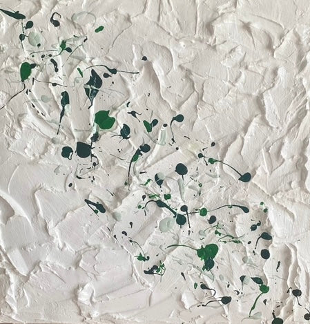 Texture Mini Plaster Painting - Green Dots