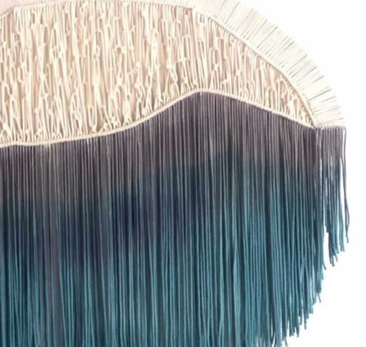 Modern Abstract Circular Fiber Tapestry - David
