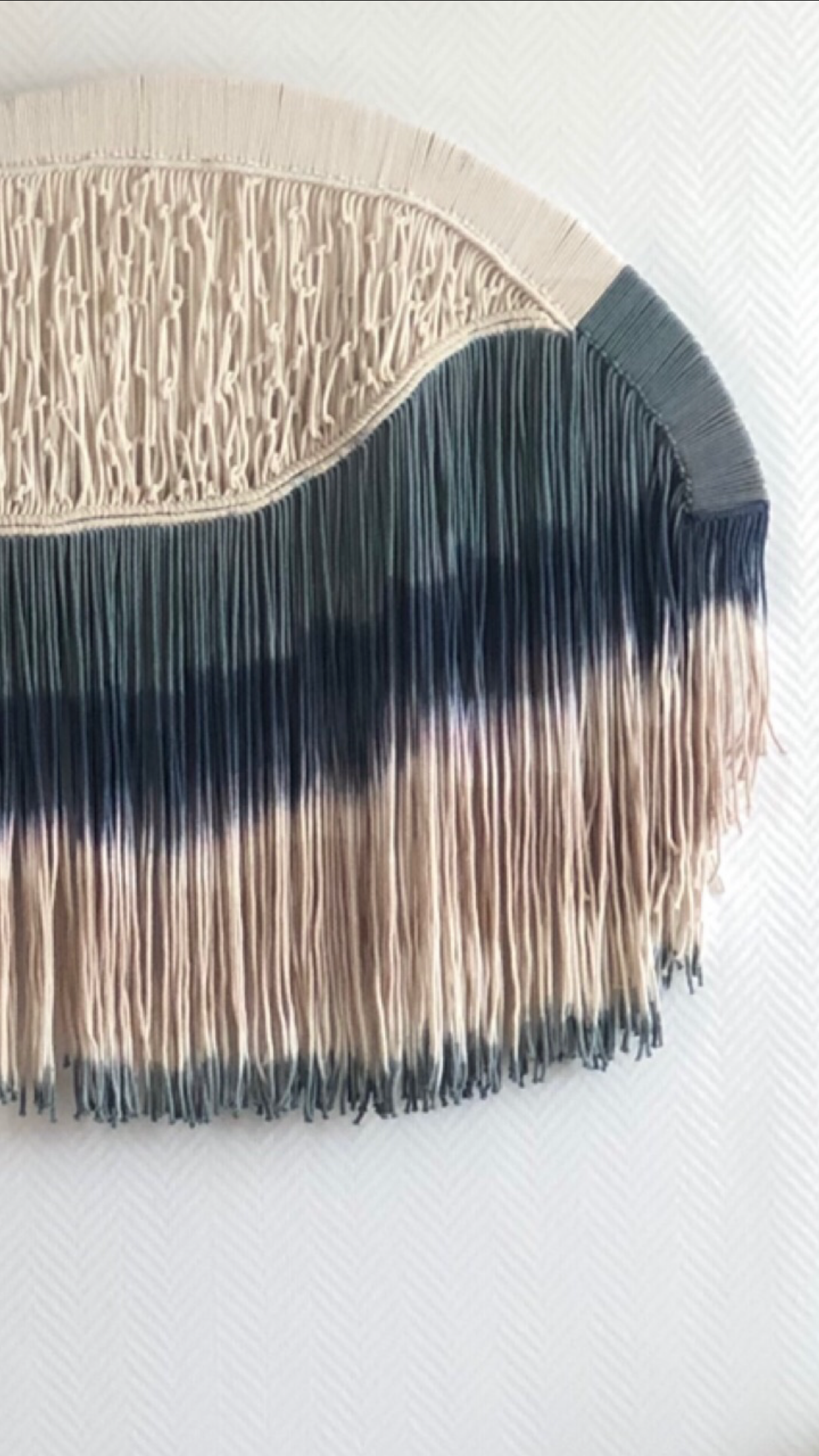 Modern Abstract Circular Fiber Tapestry - Jess