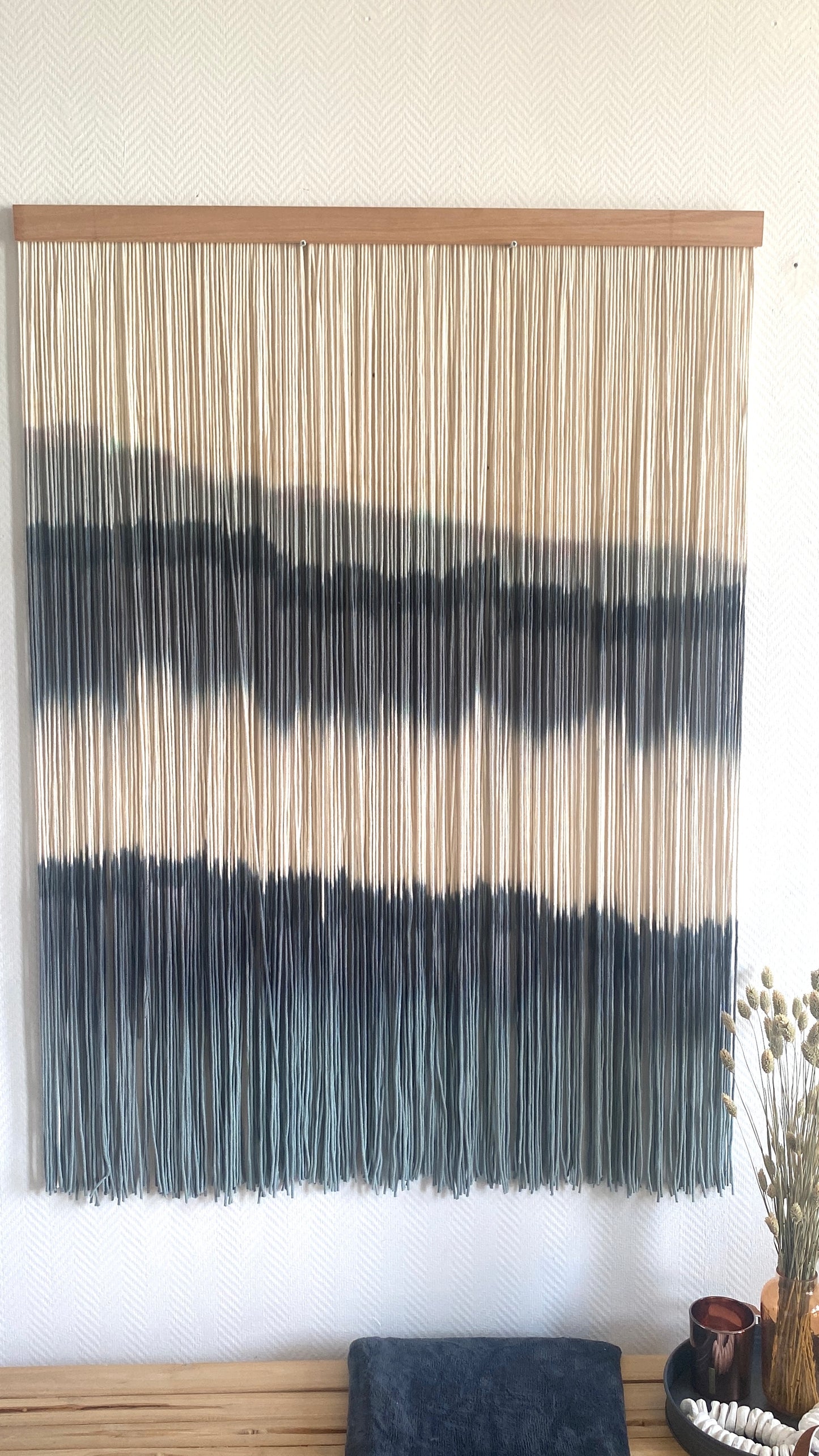 Textile Dyed Fiberart - Blue Nights