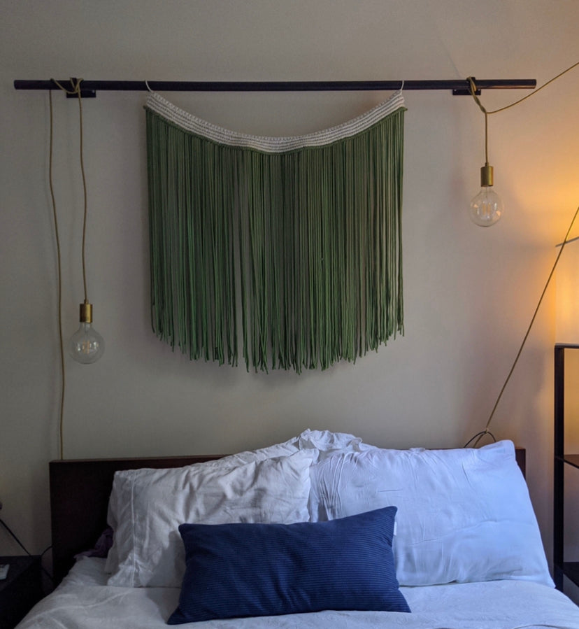 Botanical Green Dip Dye Textile Modern Wall Tapestry