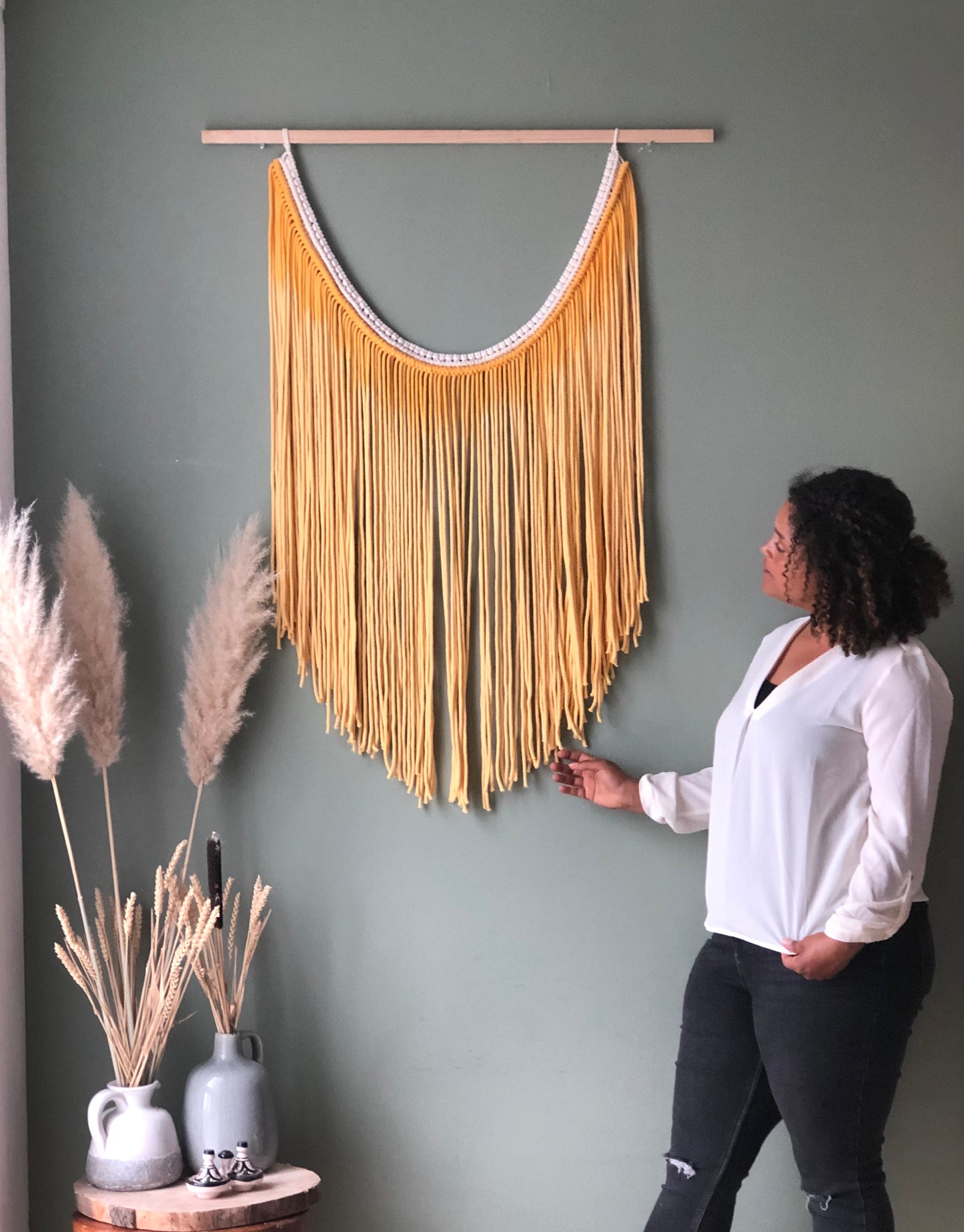 Sunshine Dip Dye Modern Textile Tapestry - Beth